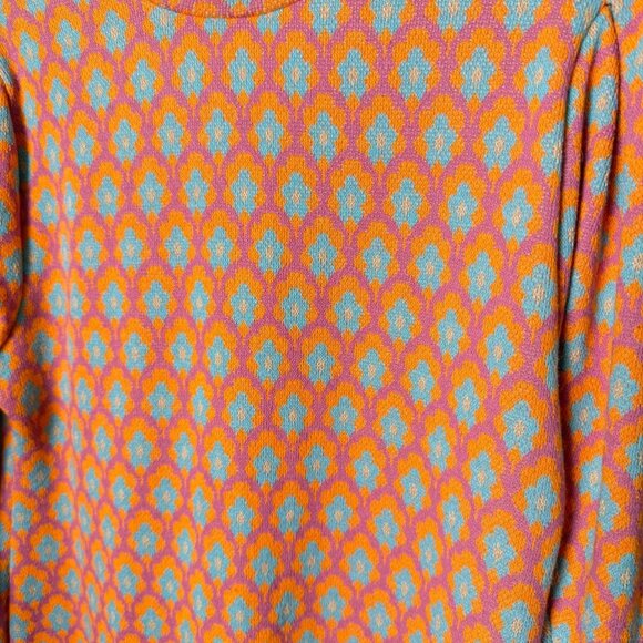 Neck Puff Sleeve Geometric - Picture 5 of 9